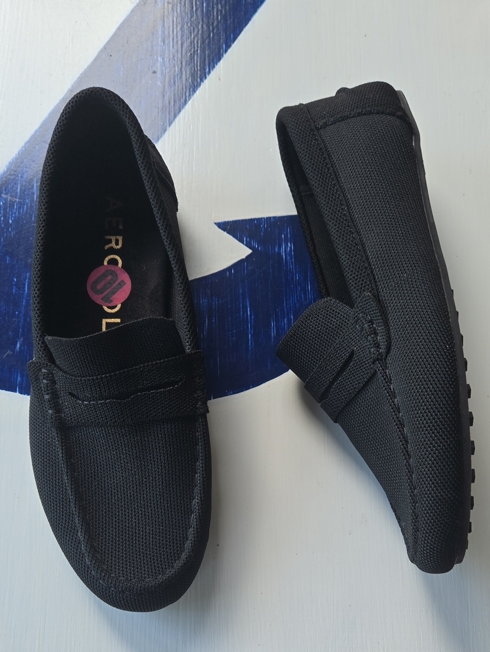 Aerosoles "Draven" Black Comfort Knit Penny Loafer Size US 10